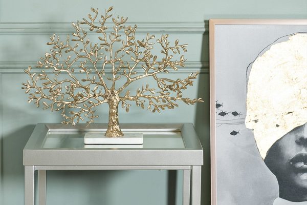 69-919201 Декор настольный "Дерево" зол.мет./мрам.бел 60*13*46см — изображение 3