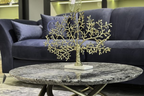 69-919201 Декор настольный "Дерево" зол.мет./мрам.бел 60*13*46см — изображение 5