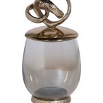 69-921152 Ваза декор.с крышкой "Лиана" металл/стекло16*16*30