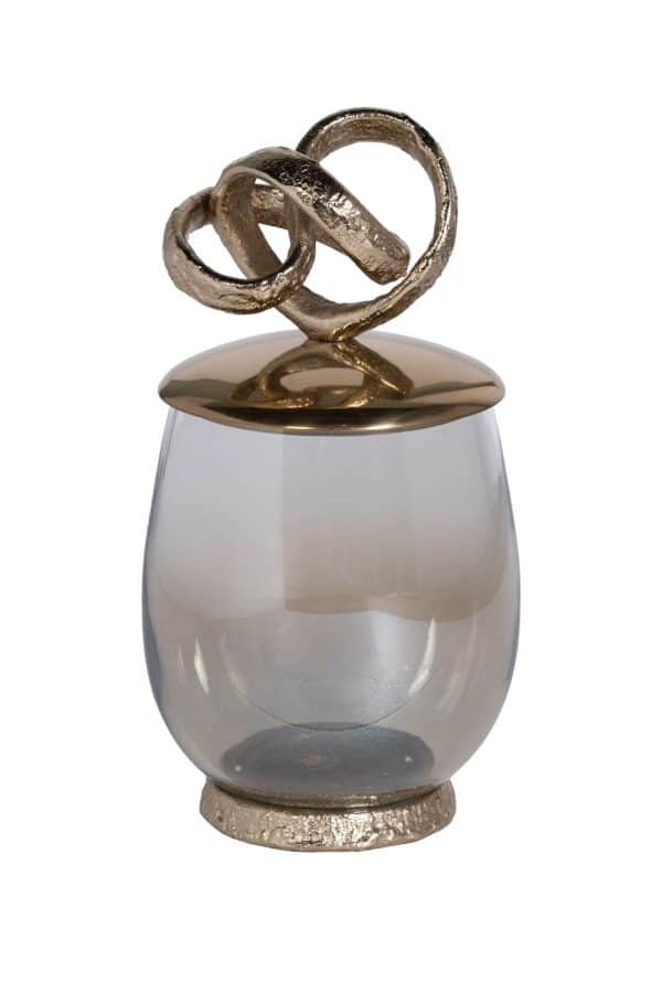 69-921152 Ваза декор.с крышкой "Лиана" металл/стекло16*16*30