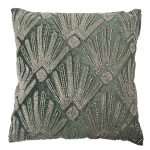 70SW-10969 Подушка с бисером "Манхэттен" зелен.45*45см