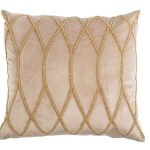 70SW-11123 Подушка с бисером "Силуэт" бежевая 45*45см