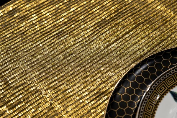 70SW-13602 Текстильная подставка Аурум золотая 30*45см — изображение 3