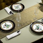 70SW-18101 Текстильная дорожка для стола Нефрит зеленая 35*180см