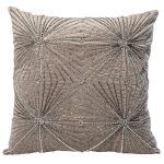 70SW-20306 Подушка с бисером "Лучи" серебро 45*45см