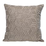 70SW-20310 Подушка с бисером "Плетенка" серебро 45*45см