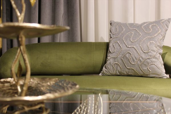 70SW-20322 Подушка с бисером "Этника" серебро 45*45см — изображение 3