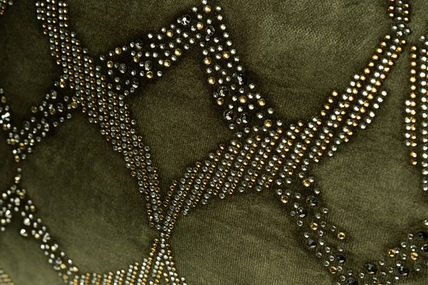 70SW-20402 Подушка с бисером "Арабески" зеленая 30*50см — изображение 2