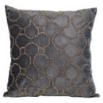 70SW-20507 Подушка с бисером "Восьмерки" синяя 45*45см