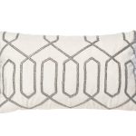 70SW-20714 Подушка с бисером "Геометрия" белая 30*50см