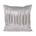 70SW-26109 Подушка с бисером "Линии" серебр. 45*45см