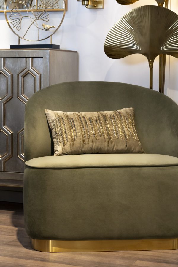 70SW-28048 Подушка с бисером "Линии" беж. 30*50см — изображение 3