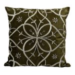 70SW-28070-A Подушка с вышивкой "Узор" зелен. 45*45см