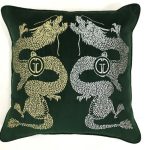 70SW-30939 Подушка вышивка "Пара драконов" зеленый 45*45см