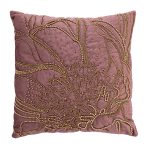 70SW-32907 Подушка с бисером "Пионы" пыльная роза 45*45см