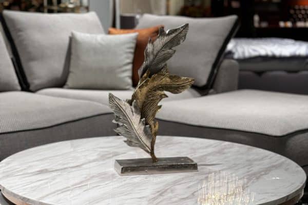 71PN-1836  Декор "Листья"  металлический золото/хром 27*10*48см — изображение 2