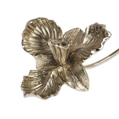 71PN-1893 Подсвечник "Орхидея" металл. цвет шампань 18*15*10см