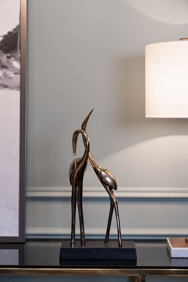 71PN-2374 Статуэтка "Две цапли" цвет золото 23*13*43см — изображение 2