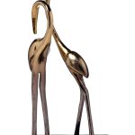 71PN-2374 Статуэтка "Две цапли" цвет золото 23*13*43см