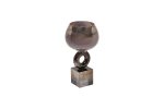 71PN-3114 Подсвечник стеклянный дымчатый d13*28см