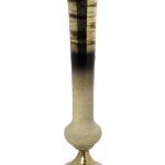 71PN-3123 Ваза стекл.бежевая на металл. основании d20*100см