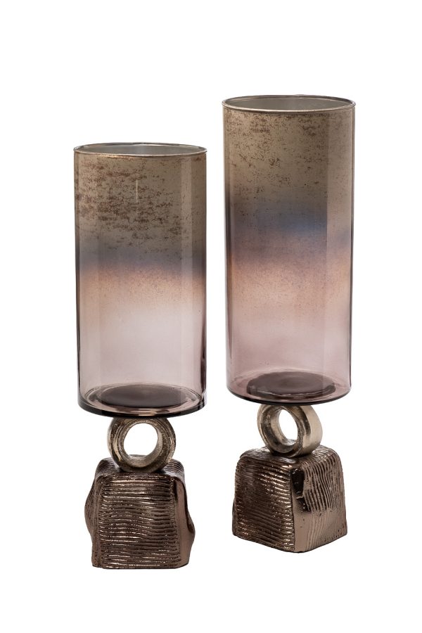 71PN-31683 Ваза стекл. на металл. основании d13*42см — изображение 2