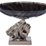 71PN-3169 Чаша стекл.на металл. основании дымчатая d41*27см