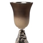 71PN-31705 Ваза стекл. матовая на металл. основании d20*39см