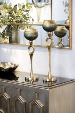 71PN-3183 Подсвечник золотисто-зеленый d11*50см — изображение 3