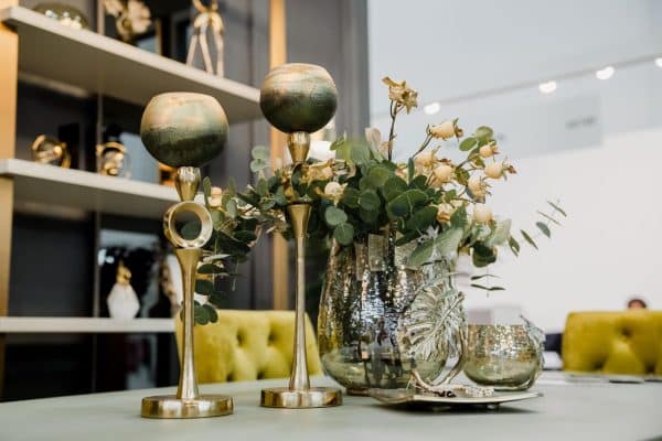 71PN-3183 Подсвечник золотисто-зеленый d11*50см — изображение 4