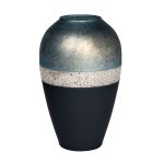 71PN-5154 Ваза стеклянная сине-голубая с золотом d25*43см