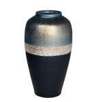 71PN-5155 Ваза стеклянная сине-голубая с золотом d28*51см