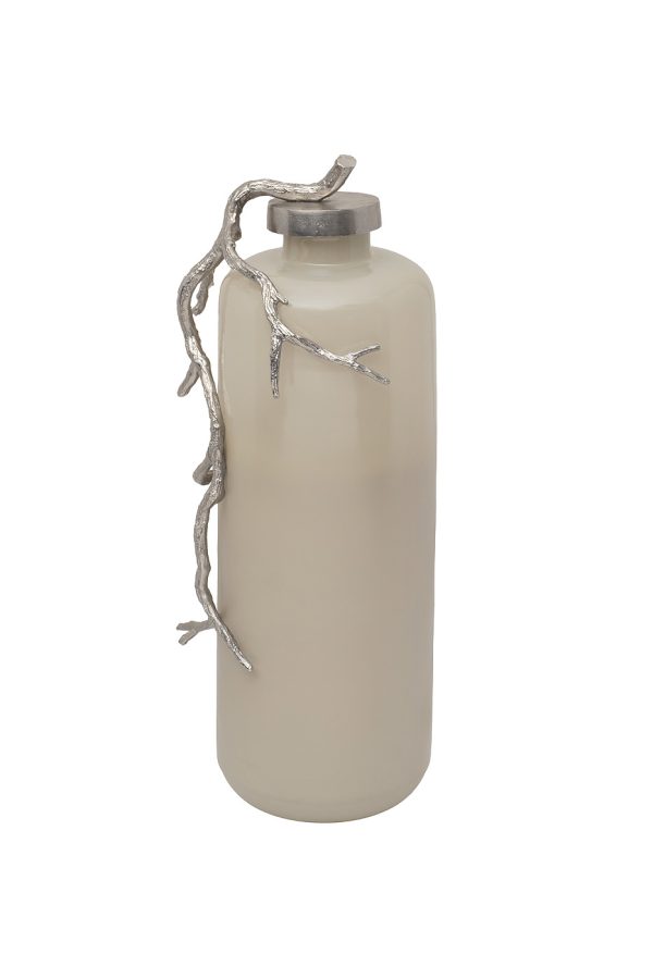 71PN-52156 Ваза стеклянная с металлич. декором 28*23*68