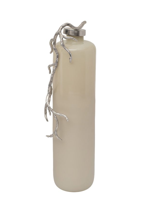 71PN-52158 Ваза стеклянная с металлич. декором d23*89