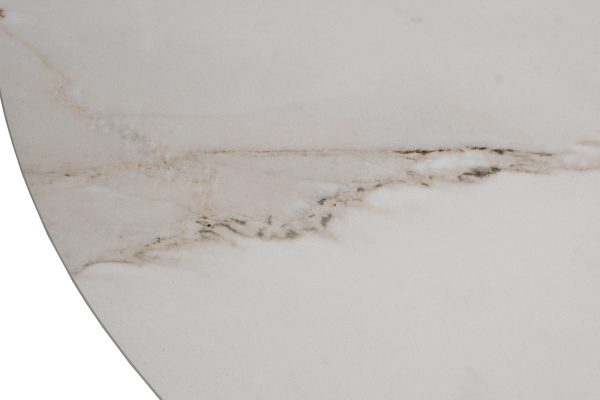 76AR-00910 Стол журнальный керамогранит белый d80*40см — изображение 2