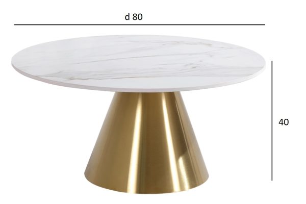 76AR-00910 Стол журнальный керамогранит белый d80*40см — изображение 5