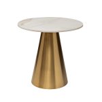 76AR-00920 Стол журнальный керамогранит белый d50*50см