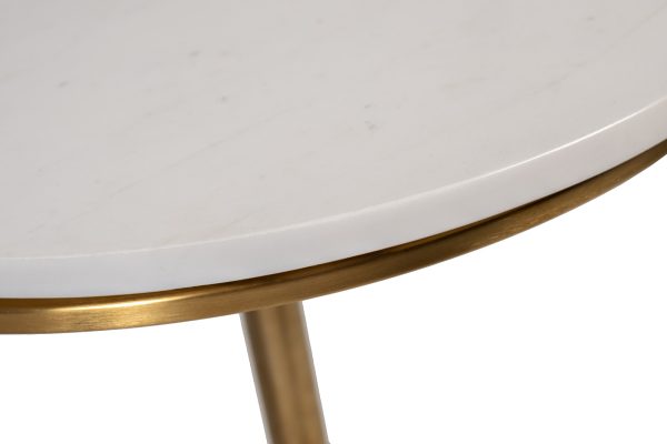 76AR-07000 Стол журнальный мрамор белый d50*58см — изображение 2