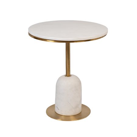 76AR-07000 Стол журнальный мрамор белый d50*58см