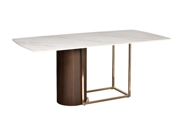 76AR-21100 Стол обеденный иск.камень белый 180*90*75см — изображение 2