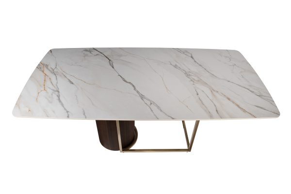 76AR-21100 Стол обеденный иск.камень белый 180*90*75см — изображение 3