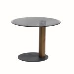 76AR-24200 Стол журнальный темное стекло d55*43см