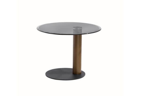 76AR-24200 Стол журнальный темное стекло d55*43см