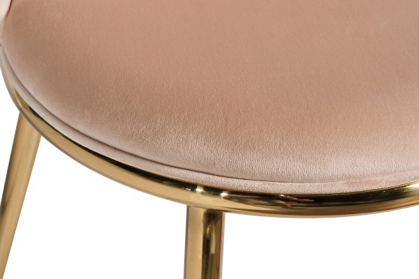 76AR-24GOLD Стул велюр бежевый/золото 48*56*86см — изображение 4
