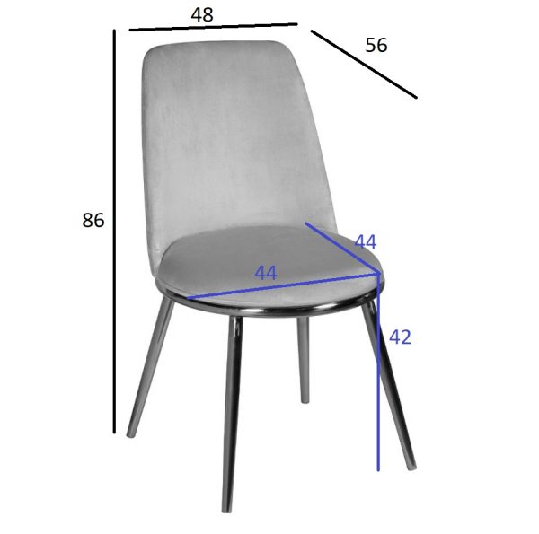 76AR-24GOLD Стул велюр бежевый/золото 48*56*86см — изображение 5
