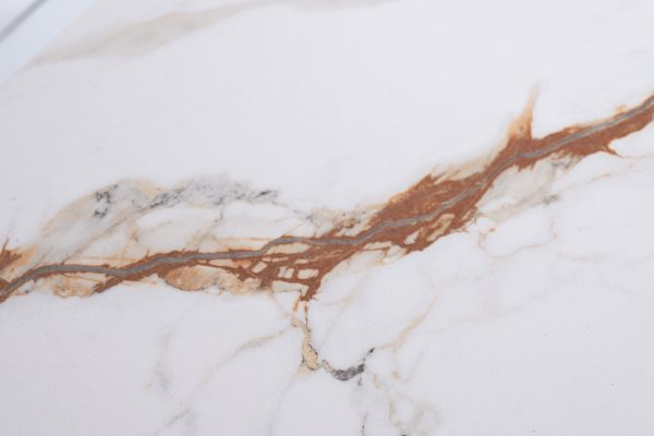 76AR-501L-STOL/ZH Стол журнальный овальный иск.камень белый 130*65*38см — изображение 3