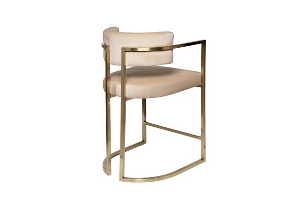 76AR-603GOLD-BG Стул полубарный велюр беж/мат. золото 52*55*91см — изображение 3