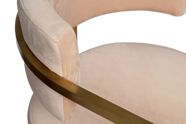 76AR-603GOLD-BG Стул полубарный велюр беж/мат. золото 52*55*91см — изображение 4