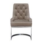 76AR-6210-BGR Стул велюр бежево-серый/темный хром 65*61*93см