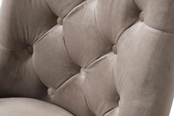 76AR-6210-BGR Стул велюр бежево-серый/темный хром 65*61*93см — изображение 3